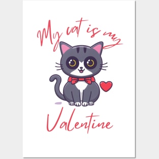 My cat is my valetine Posters and Art